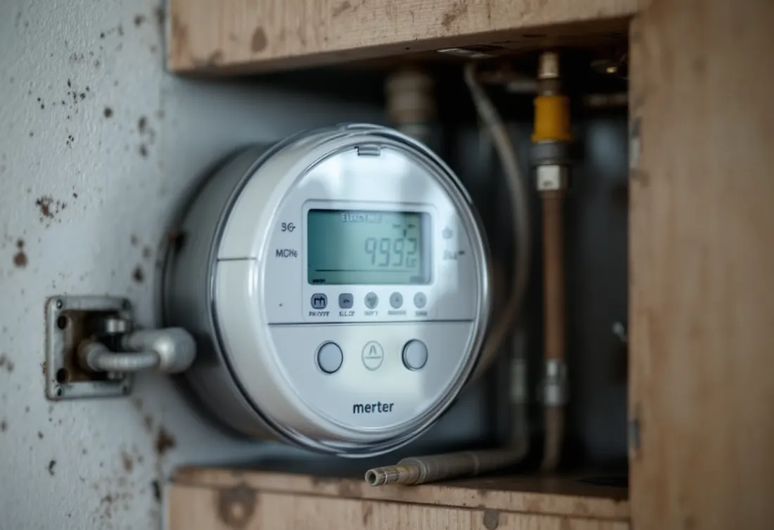 Digitale meter in de meterkast, illustratie bij de salderingsregeling